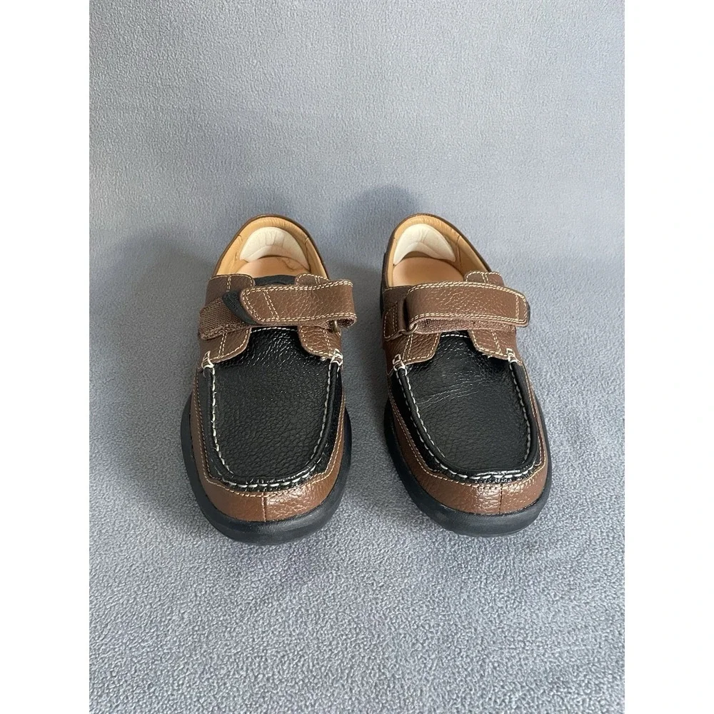 Dr. Comfort Mike 8660 Men's Black Brown Leather Boat Shoes‎ Size 11.5 W